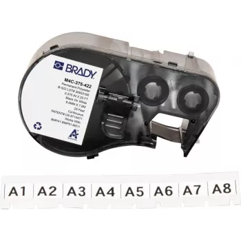 Brady M4C-375-422 itselaminoituva vinyylitarrakasetti BMP41/BMP51/BMP53/M511-tulostimille, valkoinen, 25,4 mm x 6,4 m