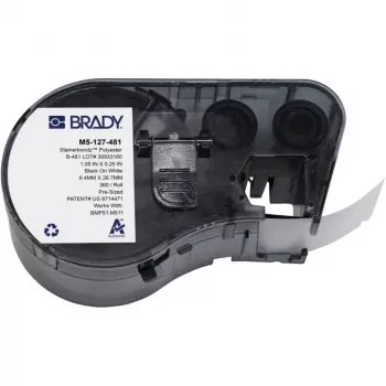 BRADY BMP51/BMP53/M511 itselaminoituva vinyylitarrakasetti, valkoinen/läpinäkyvä, 25,4 mm x 25,4 mm, 250 tarraa