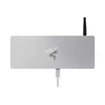 Razer Thunderbolt 4 Dock Mercury Chroma – 10-in-1-telakka RGB-valaistuksella, 90W Power Delivery, 8K/5K-näyttötuki, Gigabit Ethernet, UHS-II SD-kortinlukija, 3x Thunderbolt 4, 3x USB-A, alumiini
