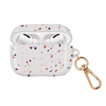 UNIQ Coehl Terrazzo -kuori Apple AirPods Pro -luureille - luonnonvalkoinen