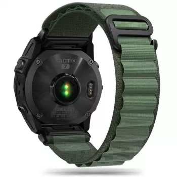 TECH-PROTECT NYLON PRO -ranneke Garmin Fenix 5 / 6 / 6 Pro / 7 -kellolle, 22 mm QuickFit, armeijanvihreä