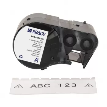 BRADY M5C-1500-499 itselaminoituva vinyylitarrarulla BMP51/BMP53/M511 -laitteille, 12,7 mm x 6,4 m, valkoinen