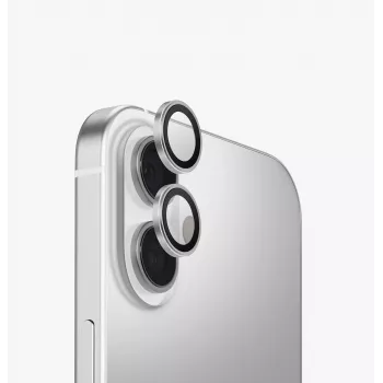 UNIQ Optix alumiininen kameran linssinsuoja iPhone 17, asennustyökalulla - hopea