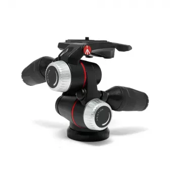 Manfrotto MHXPRO-3WX 3-suuntainen panoraamapää sisäänpainuvilla kahvoilla, alumiini, 8 kg kantokyky, pika-kiinnityslevy 200PL-14, musta