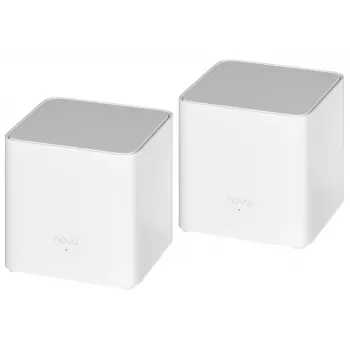 Tenda MX3 (2 kpl:n pakkaus) AX1500 koko kodin Mesh-WLAN-6-järjestelmä, dualband, 2 Gigabit-porttia per yksikkö, valkoinen