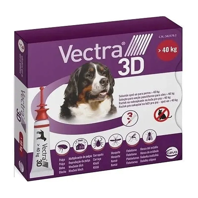 Ceva Vectra 3D yli 40 kg painaville koirille, 3 pipettiä