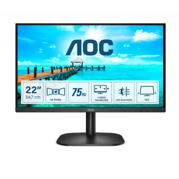 AOC B2 22B2H 21,5 tuuman Full HD VA -näyttö 75Hz, HDMI, VGA, VESA, musta
