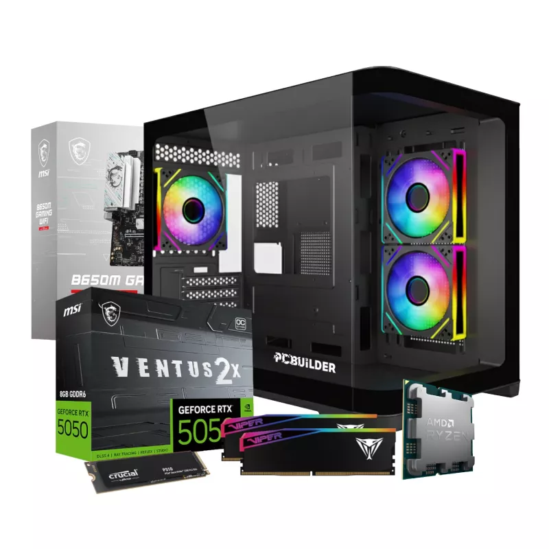 PCBuilder Ryzen 5 8400F RECON Windows 11 pelitietokone