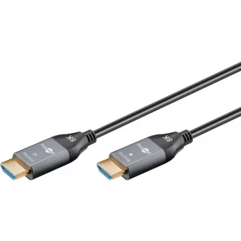 GOOBAY Optical Hybrid Ultra High-Speed HDMI-kaapeli (AOC) 8K / 60Hz - 20m, 48 Gbit/s, musta/harmaa