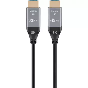 GOOBAY Optical Hybrid Ultra High-Speed HDMI-kaapeli (AOC) 8K / 60Hz - 20m, 48 Gbit/s, musta/harmaa