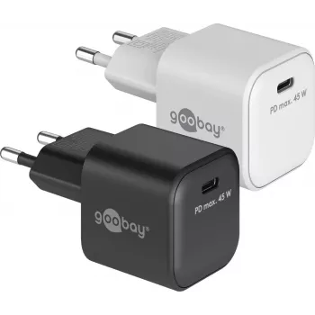 GOOBAY 45 W USB-C PD GaN Nano -pikalaturi (musta)