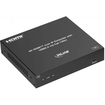 InLine® KVM-jatko IP:n yli, HDMI 4K/60Hz, 100m, lähetin (TX) (57886I)