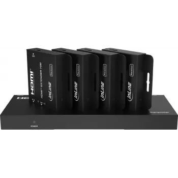 InLine® videosplitteri/-jatko, 1x4, Cat.6, HDMI 4K/30Hz, sarja