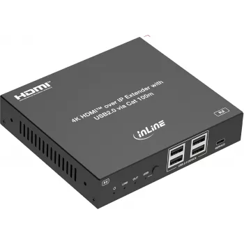 InLine® KVM-jatko IP:n yli, HDMI 4K/60Hz, 100 m, vastaanotin (RX) (57886H)
