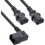 InLine® virtalähde-Y-kaapeli, kylmälaite, 1x IEC-C14 kulma 2x IEC-C13, 1,8 m