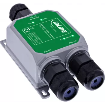 InLine® PoE++ ulkoinjektori, 10Gb/s, 90W, IP67