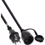 InLine® suojakosketin-jatkokaapeli, ulkokäyttöön IP44, kosketussuojattu, 2 m, musta