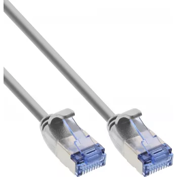 InLine® ohut verkkokaapeli U/FTP PiMf Cat.6A harmaa 3 m