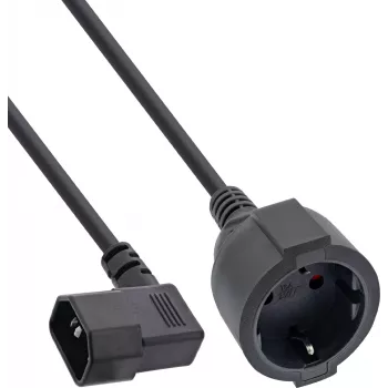 InLine® verkko-adapterikaapeli, IEC C14 kierteellä suojakosketinpistorasiaan, 0,5 m