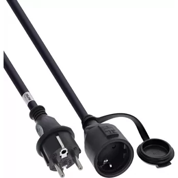 InLine® suojakosketin-jatko, ulkokäyttöön IP44, kosketussuojattu, 20 m
