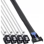 InLine® MCIO x8 haaroituskaapeli 8x SATA, 0,75 m
