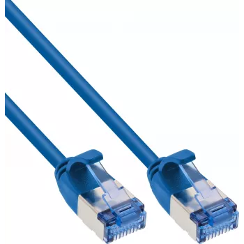InLine® Slim U/FTP Cat.6A -verkkokaapeli, sininen, 10 m, LSZH, 10 Gbit/s