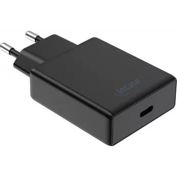 InLine® USB-C-virtalähde 65W PD PPS AVS seinälaturi, musta