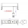 Bachmann DESK2 valkoinen pöytävirtamoduuli, 2 Schuko-pistorasiaa ja USB-A/C 22W, 0,2 m GST18