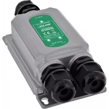 InLine® Gigabit PoE -jatko, 90W, 2-porttinen, IP67, IEEE 802.3bt