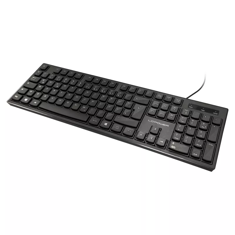 LC-Power LC-KEY-903DE toimistokäyttöön tarkoitettu näppäimistö, USB, musta, saksalainen asettelu