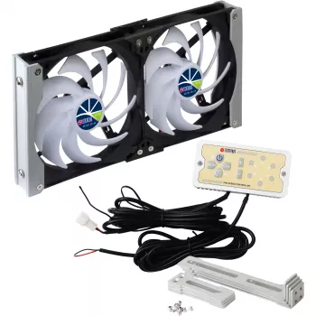 Titan TTC-SC20(A)/V2+ kaksinkertainen jääkaappituuletin 92x25 mm IP55 ajastimella ja tasasuuntaajalla