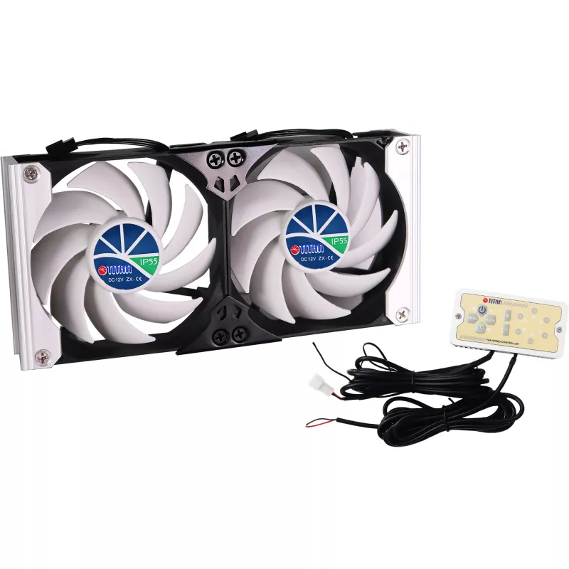 Titan TTC-SC20(A)/V2+ kaksinkertainen jääkaappituuletin 92x25 mm IP55 ajastimella ja tasasuuntaajalla