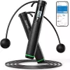 RENPHO Smart hyppynaru 2-in-1 R-Q008, Bluetooth 5.0, langaton ja narumoodi, LED-näyttö, säädettävä pituus, USB-C ladattava, musta