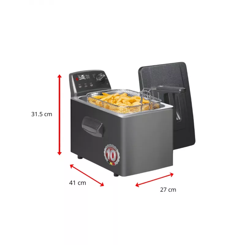 Fritel Turbo SF 4551M -rasvakeitin 3200 W 4,5 L ruostumaton teräs musta