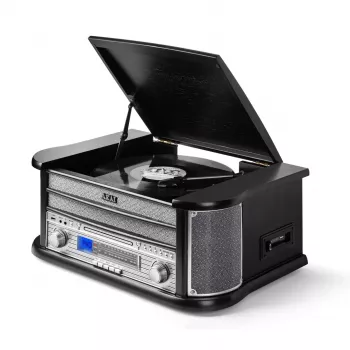 AKAI ATT-350CC levysoitin CD:llä, kasettisoittimella, USB-tallennuksella ja AM/FM-radiolla