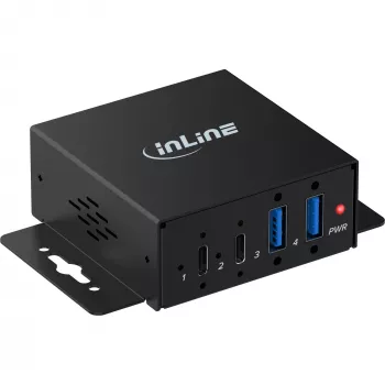 InLine USB 3.2 -teollisuuskeskitin, 4-porttinen, 2x USB-A, 2x USB-C (35396H)