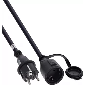 InLine® suojakosketinjatkojohto, ulkokäyttö IP44, kosketussuojattu, 10 m