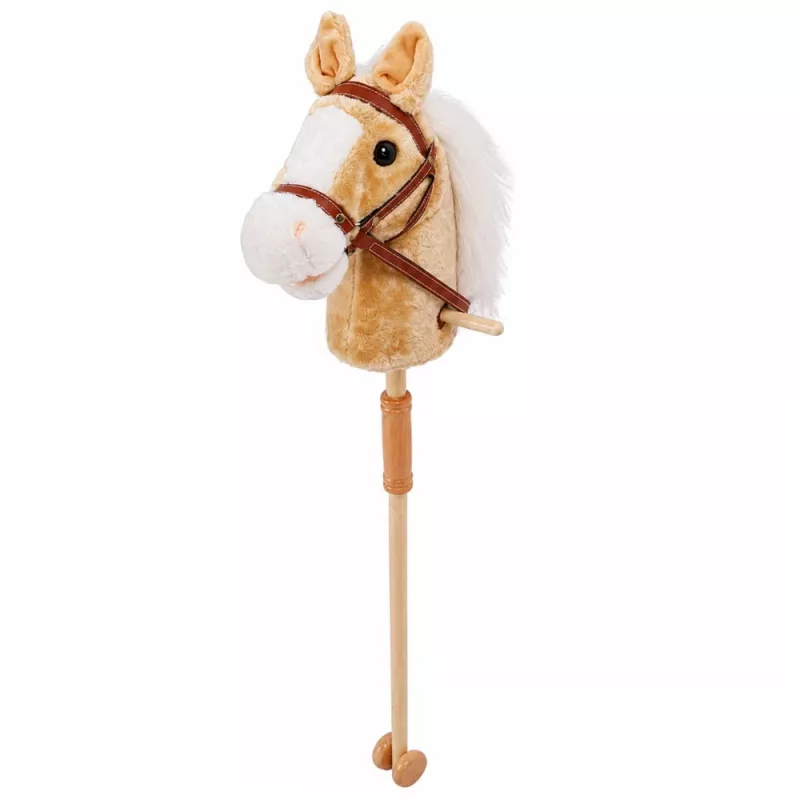 LEAN TOYS keppihevonen laukka- ja hirnahdusäänillä, beige, 100 cm
