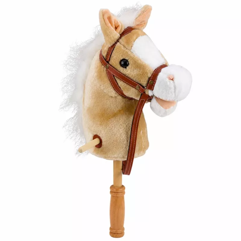 LEAN TOYS keppihevonen laukka- ja hirnahdusäänillä, beige, 100 cm