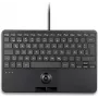 PERIX PERIBOARD-427 H DE johdollinen USB-mininäppäimistö integroidulla trackballilla ja taustavalolla, musta