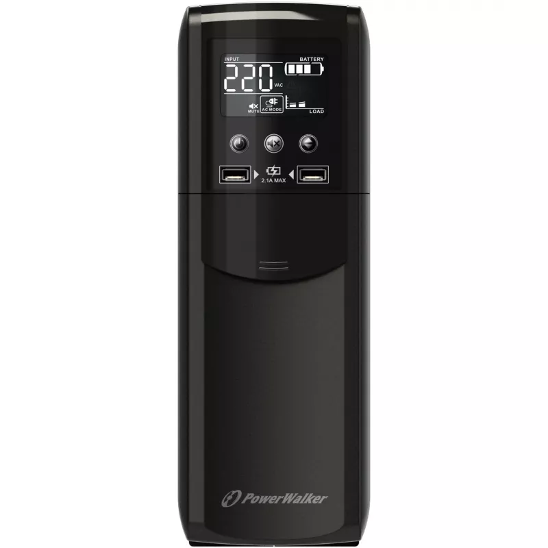 PowerWalker VI 800 CSW line-interactive UPS - 800VA/480W, 2 Schuko-pistorasiaa, AVR, USB