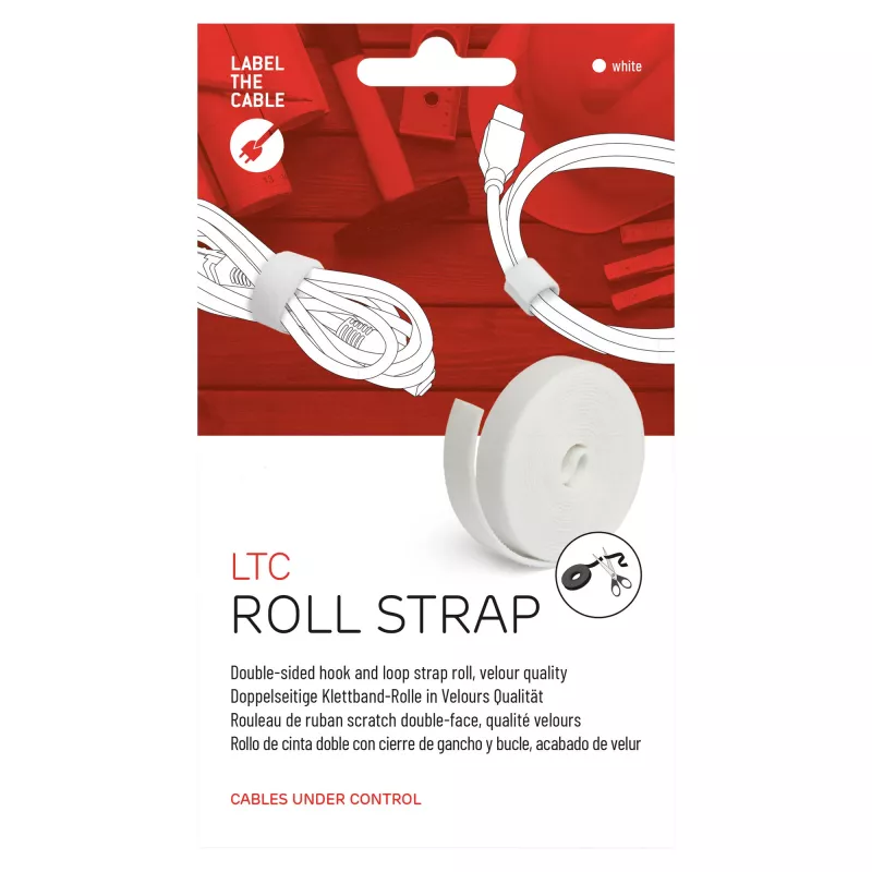LABEL THE CABLE LTC PRO tarranauharulla, kaksipuolinen tarranauharulla, 25 m valkoinen