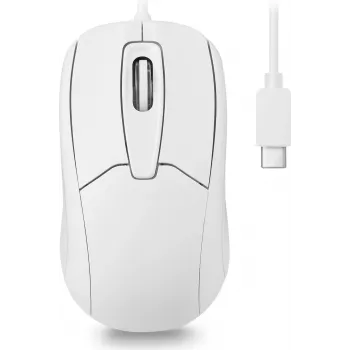 Perixx PERIMICE-209 C W johdollinen USB-C optinen hiiri, 1000 DPI, 3 painiketta, vieritysrulla, molempikätinen, valkoinen