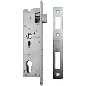 PSG 63.211 L/P uppolukko salpalla ja telkillä, vaihdettava, 220 x 22 mm etulevy, 72 mm PZ, 50 mm etäisyys, sinkitty teräs