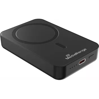 MEDIARANGE magneettinen langaton varavirtalähde 10 000mAh 15W MagSafe-yhteensopiva pikalataus USB-C PD 20W & USB-A QC 3.0, musta