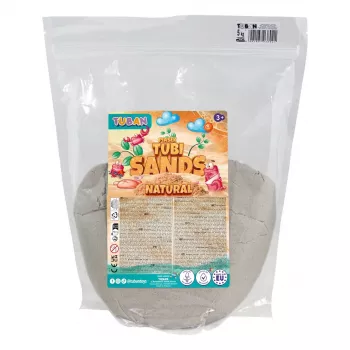 TUBAN TU3802 luonnollinen dynaaminen hiekka 5 kg – muovailtava, kuivumaton aistihiekka yli 3-vuotiaille lapsille