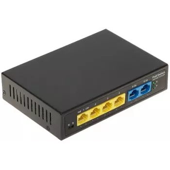 POE-kytkin GTX-A1-06-42-V2, 4-porttinen Fast Ethernet hallitsematon PoE+ verkkokytkin