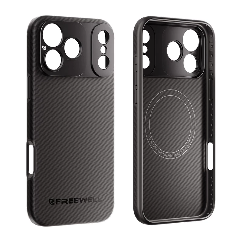 Freewell Sherpa Series -kotelo iPhone 17 Prolle 17mm kierteisellä objektiivikiinnikkeellä - musta