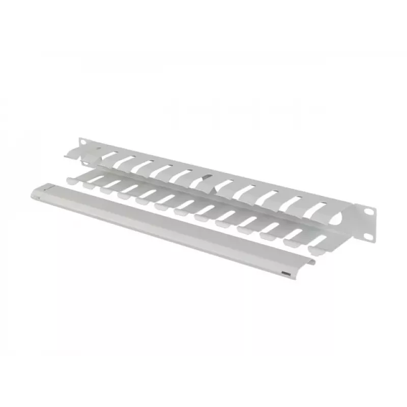 Lanberg 19 inch 1U kaapelinhallinta kannella Type-A harmaa