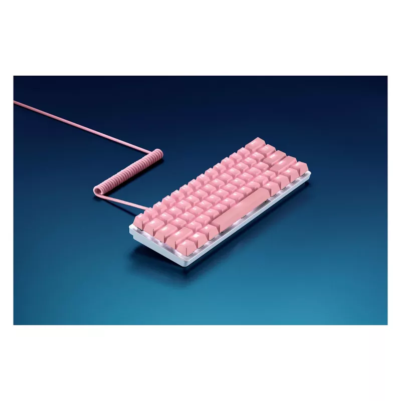 Razer PBT Keycap + Coiled Cable Upgrade Set, Doubleshot-PBT, USB-C-USB-A-spiraalikaapeli, Quartz Pink (RC21-01491000-R3M1)